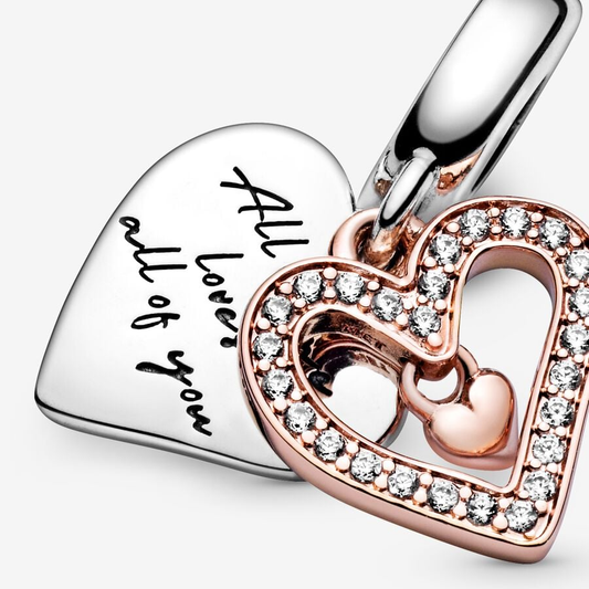 Sparkling Freehand Heart Dangle Charm