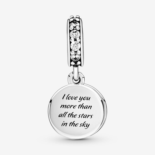 Blue Night Sky Crescent Moon & Stars Charm