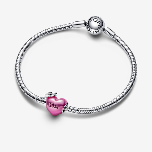 Pink 2024 Graduation Heart Charm
