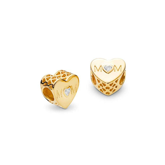 Mom Gold Heart Charm