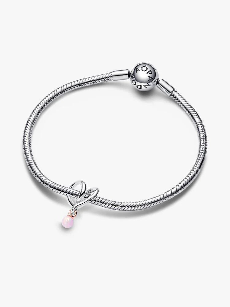 Two-tone Wrapped Heart Mom Charm