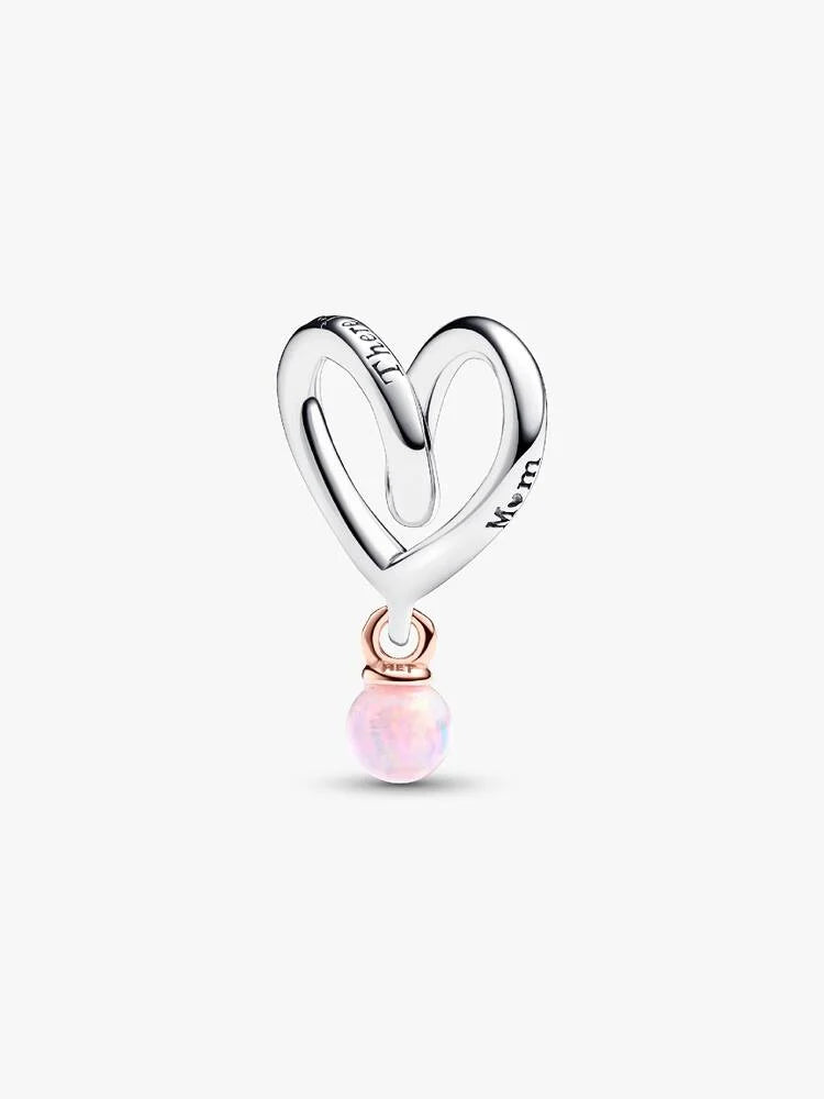Two-tone Wrapped Heart Mom Charm