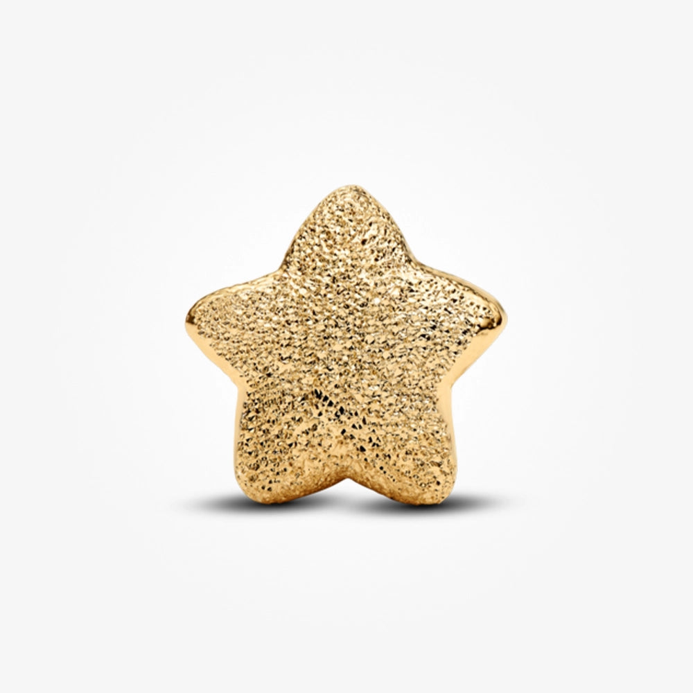 14K Gold Plated Textured Star Charm