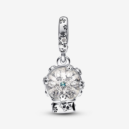 Snow Globe Silver Charm