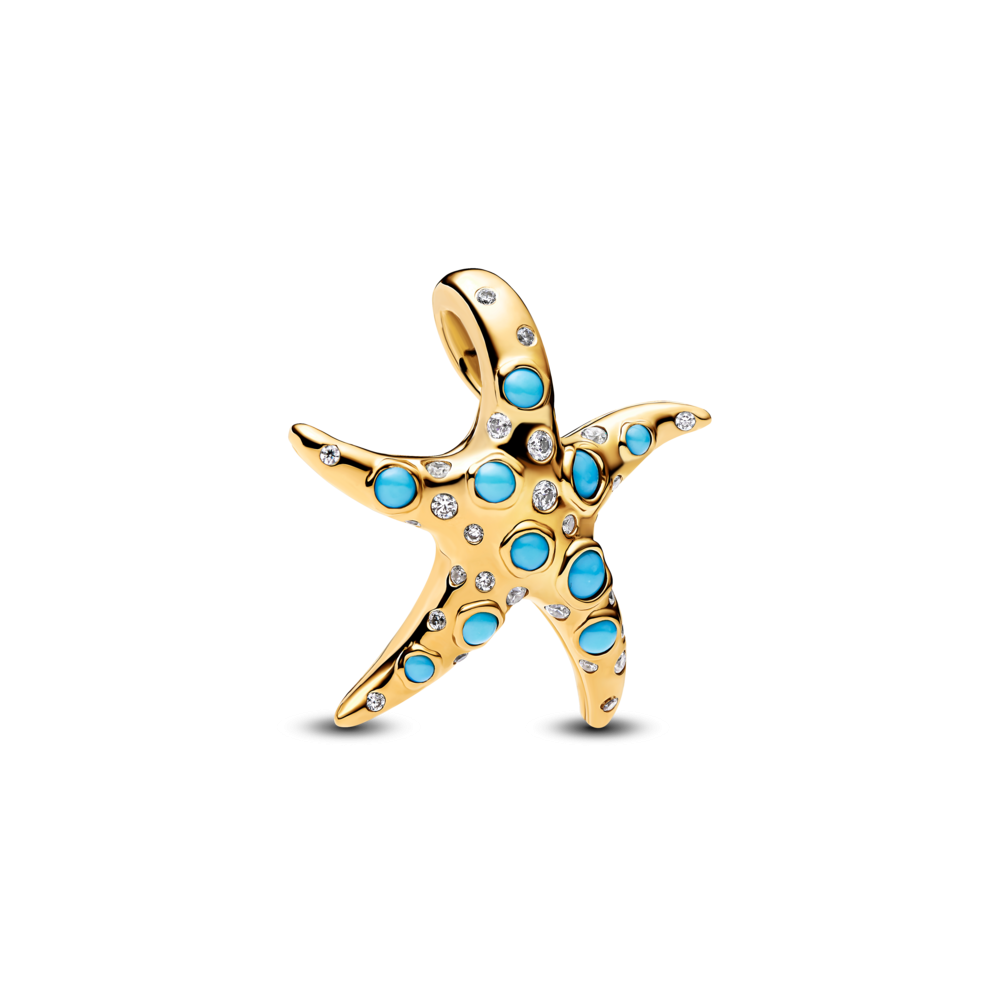 Sparkling Blue Starfish Dangle Charm