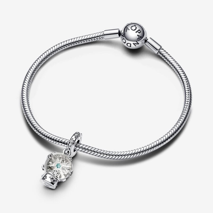 Snow Globe Silver Charm