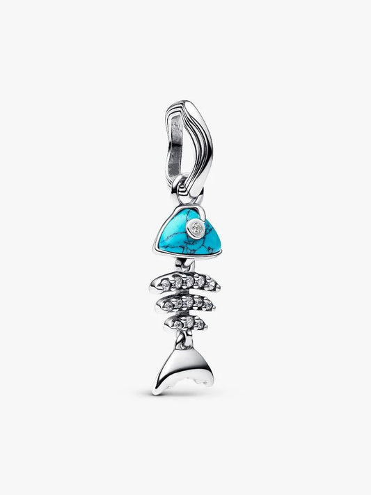 Turquoise Fishbone Dangle Charm