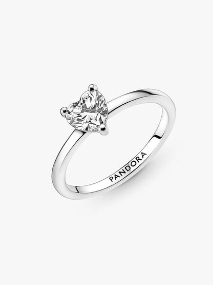 Sparkling Heart Solitaire Ring