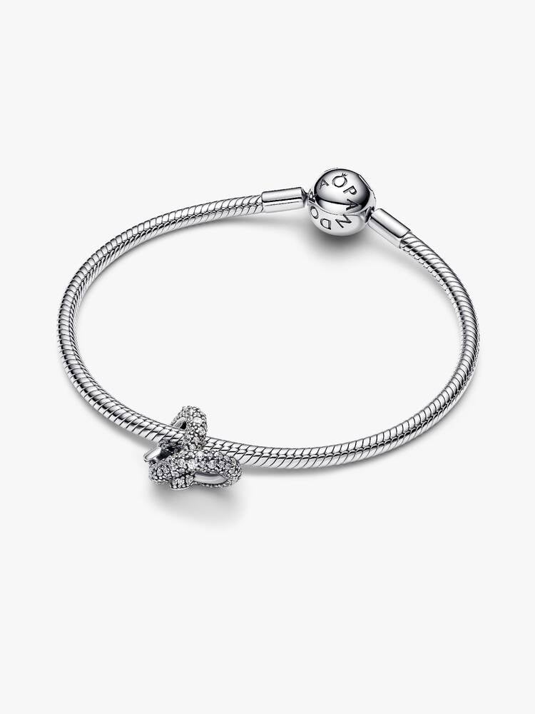 Pavé Infinity Knot Heart Charm
