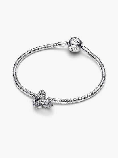 Pavé Infinity Knot Heart Charm