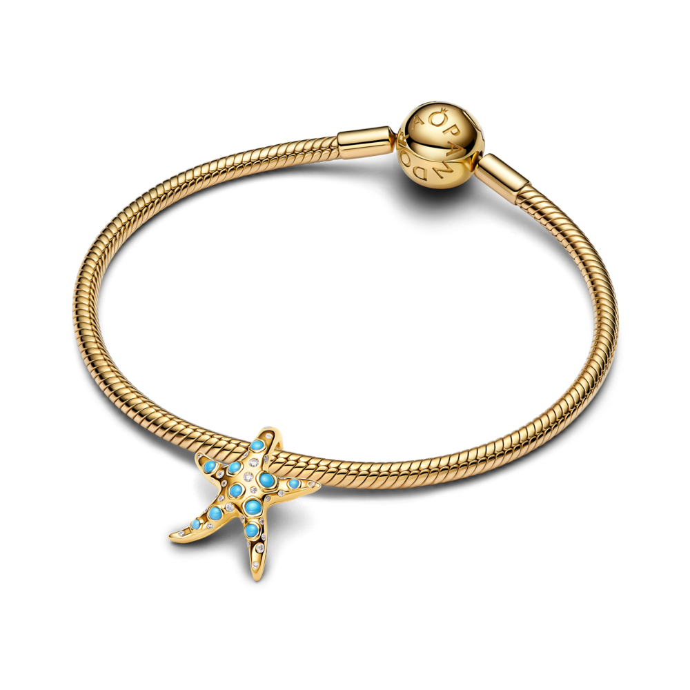Sparkling Blue Starfish Dangle Charm