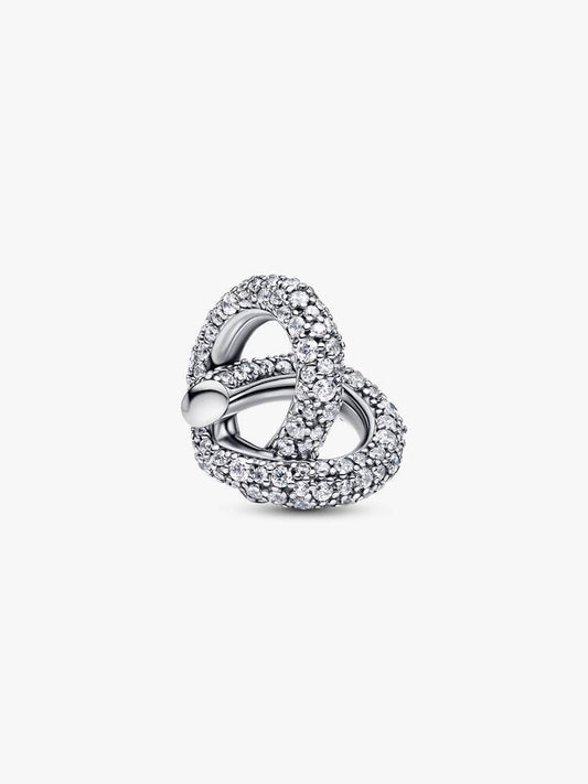 Pavé Infinity Knot Heart Charm