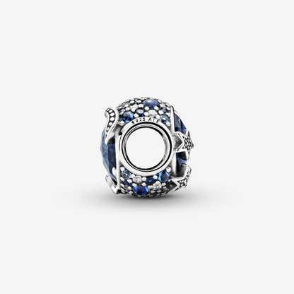 Moon and Stars Blue Sparkling Charm