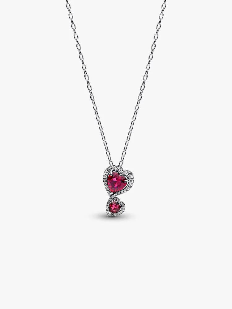 Red Halo Hearts Pendant Necklace