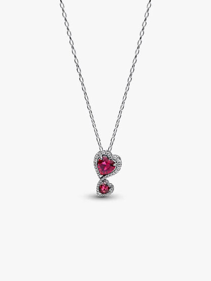 Red Halo Hearts Pendant Necklace