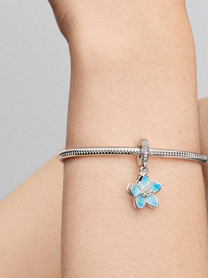 Blue Blossom Spinable Dangle Charm