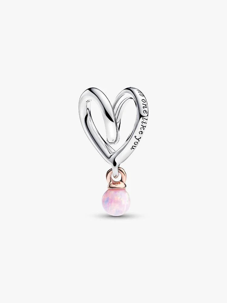 Two-tone Wrapped Heart Mom Charm