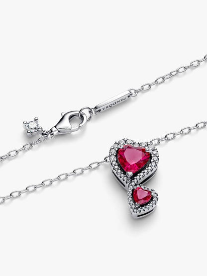 Red Halo Hearts Pendant Necklace