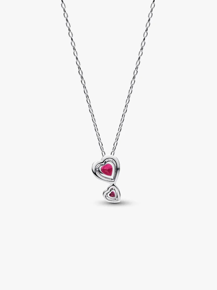Red Halo Hearts Pendant Necklace