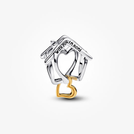 14K Gold Plated Home & Heart Charm