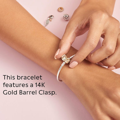 Moments 14k Gold-Plated Cylinder Clasp Snake Chain Bracelet